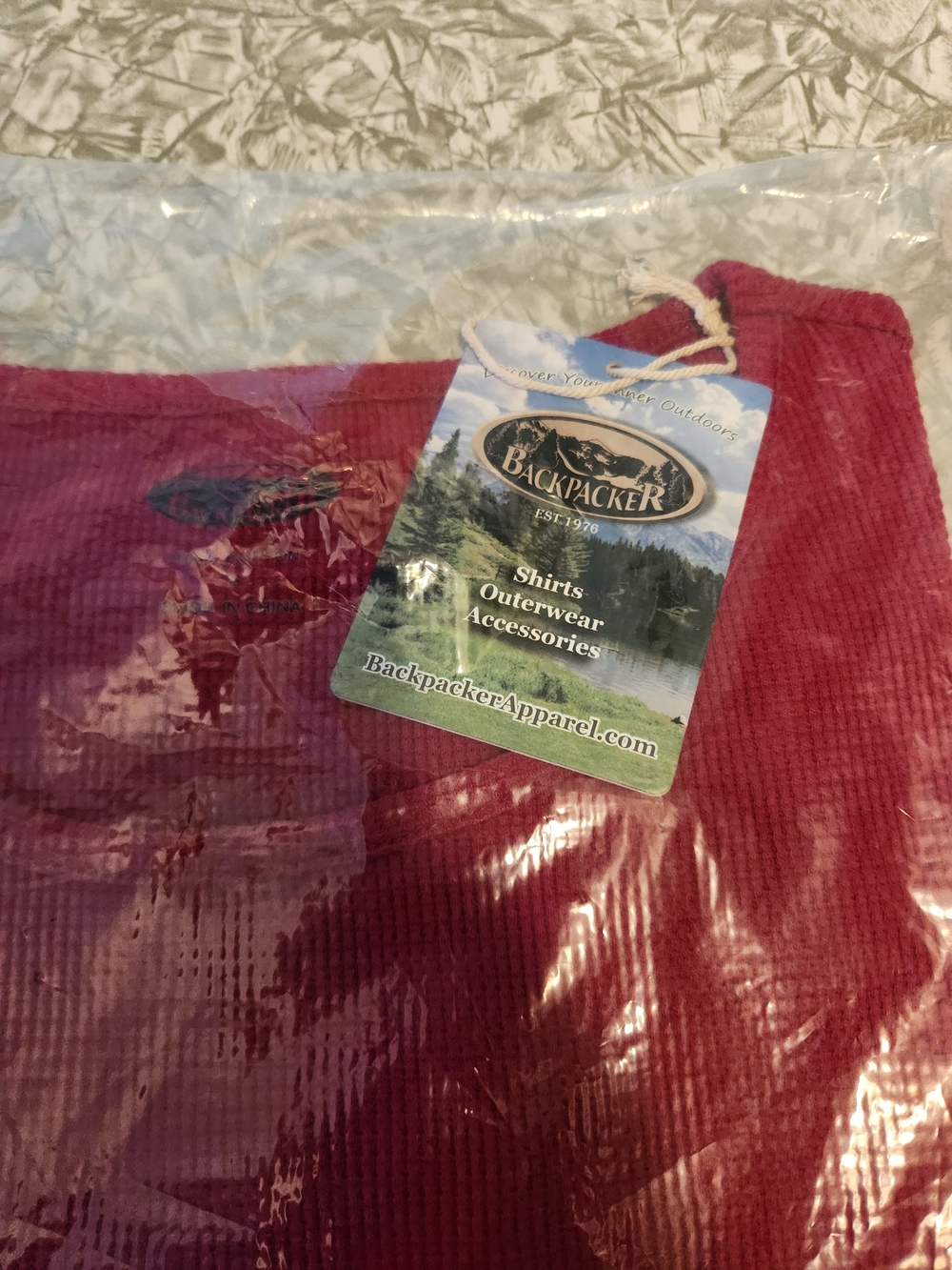 Backpacker's Red Ribbed Long Sleeve Tee - Picture 2 of 10